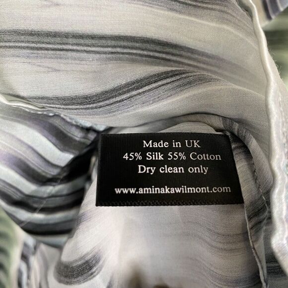 Aminaka Wilmont NWT Silk and Cotton button up shirt dress tunic size 8 - Picture 5 of 11